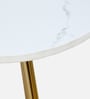 Enrico Metal End Table with White Porcelain Top