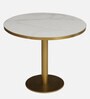 Enrico Metallic 4 Seater Dining Set In Golden Base With Porcelain Top