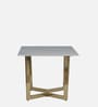 Enrico Metallic 4 Seater Dining Set In Golden Base With Porcelain Top