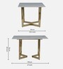 Enrico Metallic 4 Seater Dining Set In Golden Base With Porcelain Top