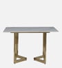 Enrico Metallic 4 Seater Dining Set In Golden Base With Porcelain Top