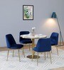 Enrico Metallic 4 Seater Dining Set In Golden Base With Porcelain Top