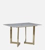 Enrico Metallic 4 Seater Dining Set In Golden Base With Porcelain Top