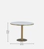 Enrico Metallic 4 Seater Dining Set In Golden Base With Porcelain Top