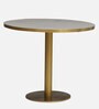 Enrico Metallic 4 Seater Dining Set In Golden Base With Porcelain Top