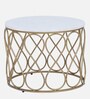 Enticer Metal End Table In Gold Finish