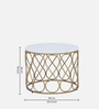 Enticer Metal End Table In Gold Finish