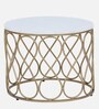 Enticer Metal End Table In Gold Finish