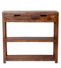 Entry Solid Wood Console Table in Brown Finish