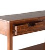 Entry Solid Wood Console Table in Brown Finish