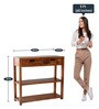 Entry Solid Wood Console Table in Brown Finish