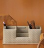 Entwine Beige Vegan Leather Desk Organizer Tray with 4 Compartment