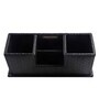 Entwine Black Vegan Leather Desk Organizer Tray with 4 Compartment