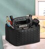 Entwine Black Vegan Leather Desk Organizer Tray with 4 Compartment