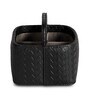Entwine Black Vegan Leather Desk Organizer Tray with 4 Compartment