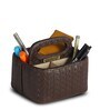 Entwine Brown Vegan Leather Desk Organizer Tray with 4 Compartment