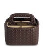 Entwine Brown Vegan Leather Desk Organizer Tray with 4 Compartment