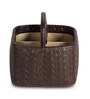 Entwine Brown Vegan Leather Desk Organizer Tray with 4 Compartment