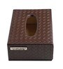 Entwine Brown Vegan Leather Tissue Box