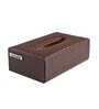Entwine Brown Vegan Leather Tissue Box