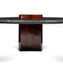 Enzo Coffee Table With Marine Black Marble In Glossy Walnut Finish