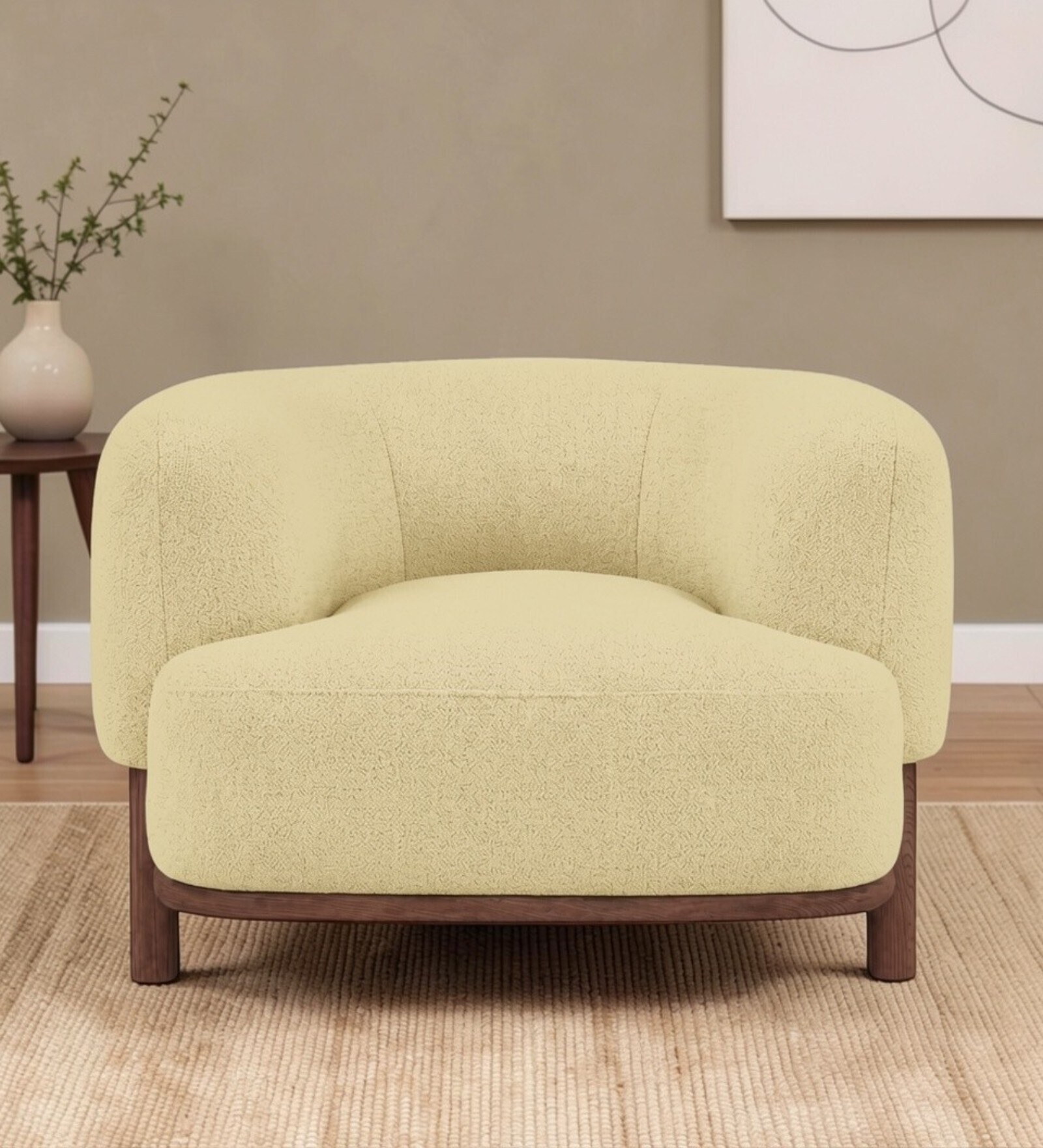 Eon Lounge Chair In Beige Color Eon Lounge Chair In Beige Color