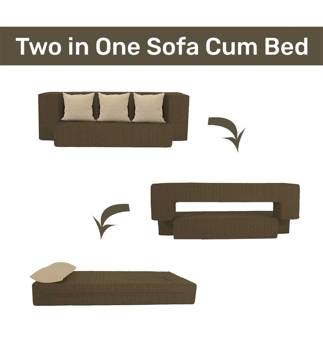 Buy EPE Foam (72x44) 14 Inch Queen Size Sofa cum Foldable Mattress by