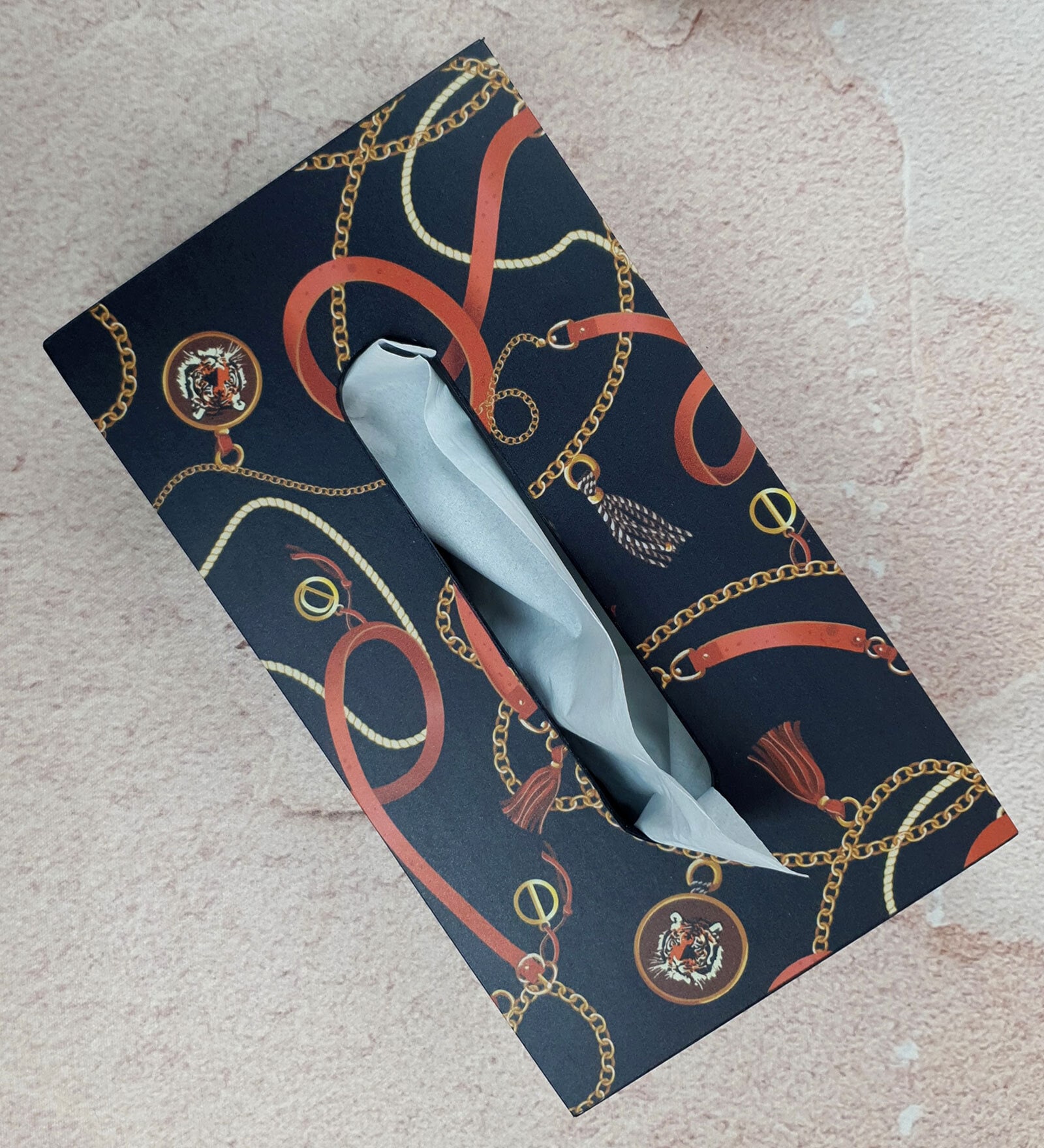 Epoxy Moon Mist White & Brown Resin & MDF Tissue Holder