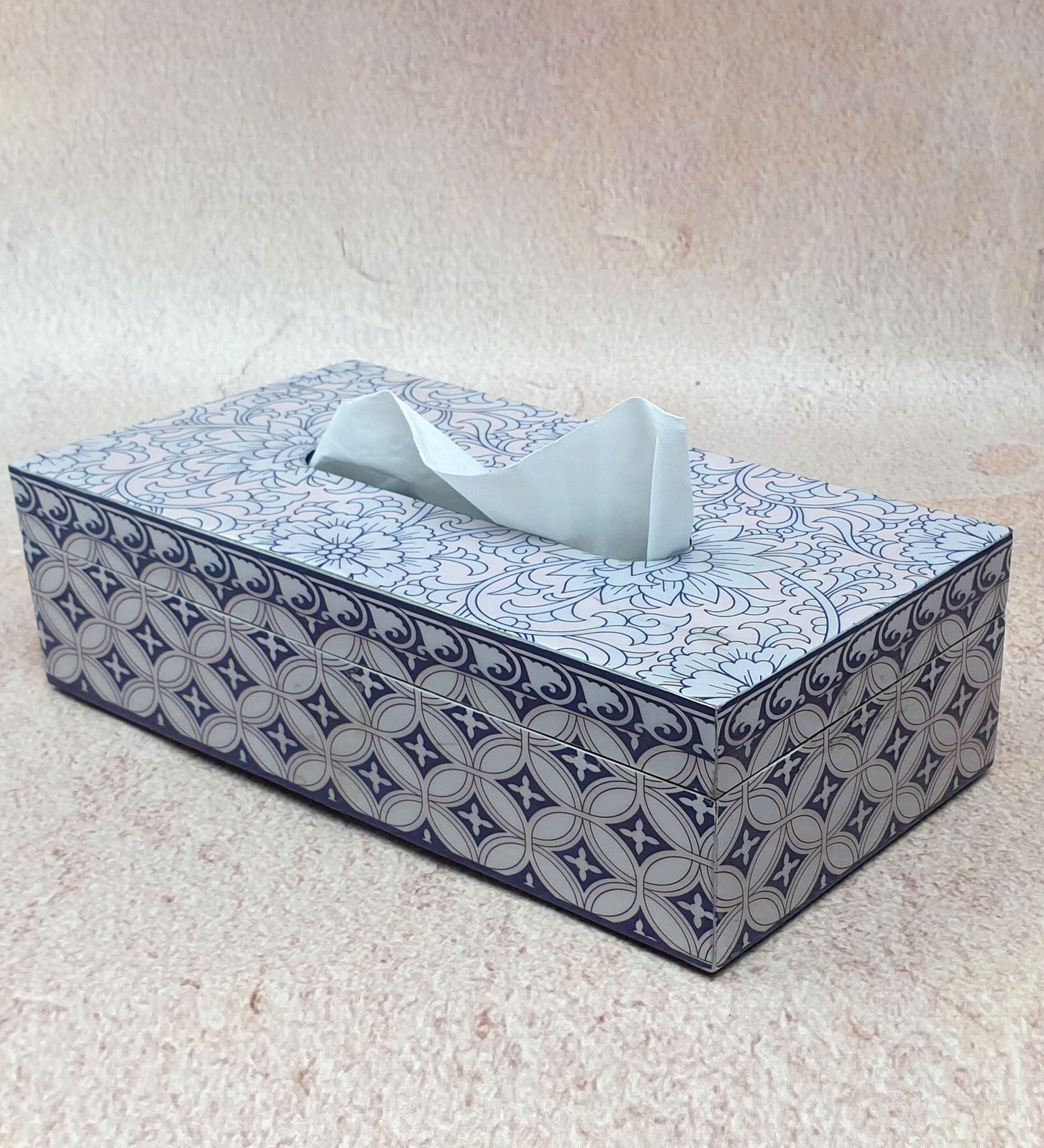 Epoxy Moon Mist White & Brown Resin & MDF Tissue Holder