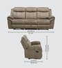 Epoch Fabric 3 Seater  Manual  Recliner in Brown Colour