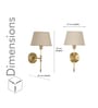 Epstein Single Light Wall Fitting In Antique Brass Finish With Cotton Beige Shade