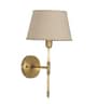 Epstein Single Light Wall Fitting In Antique Brass Finish With Cotton Beige Shade