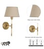 Epstein Single Light Wall Fitting In Antique Brass Finish With Cotton Beige Shade