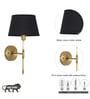 Epstein Single Light Wall Fitting In Antique Brass Finish With Cotton Black Shade