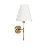 Epstein Single Light Wall Fitting In Antique Brass Finish With Cotton Off-White Shade