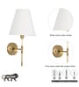 Epstein Single Light Wall Fitting In Antique Brass Finish With Cotton Off-White Shade