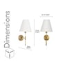 Epstein Single Light Wall Fitting In Antique Brass Finish With Cotton Off-White Shade