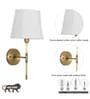 Epstein Single Light Wall Fitting In Antique Brass Finish With Cotton White Shade