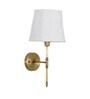 Epstein Single Light Wall Fitting In Antique Brass Finish With Cotton White Shade