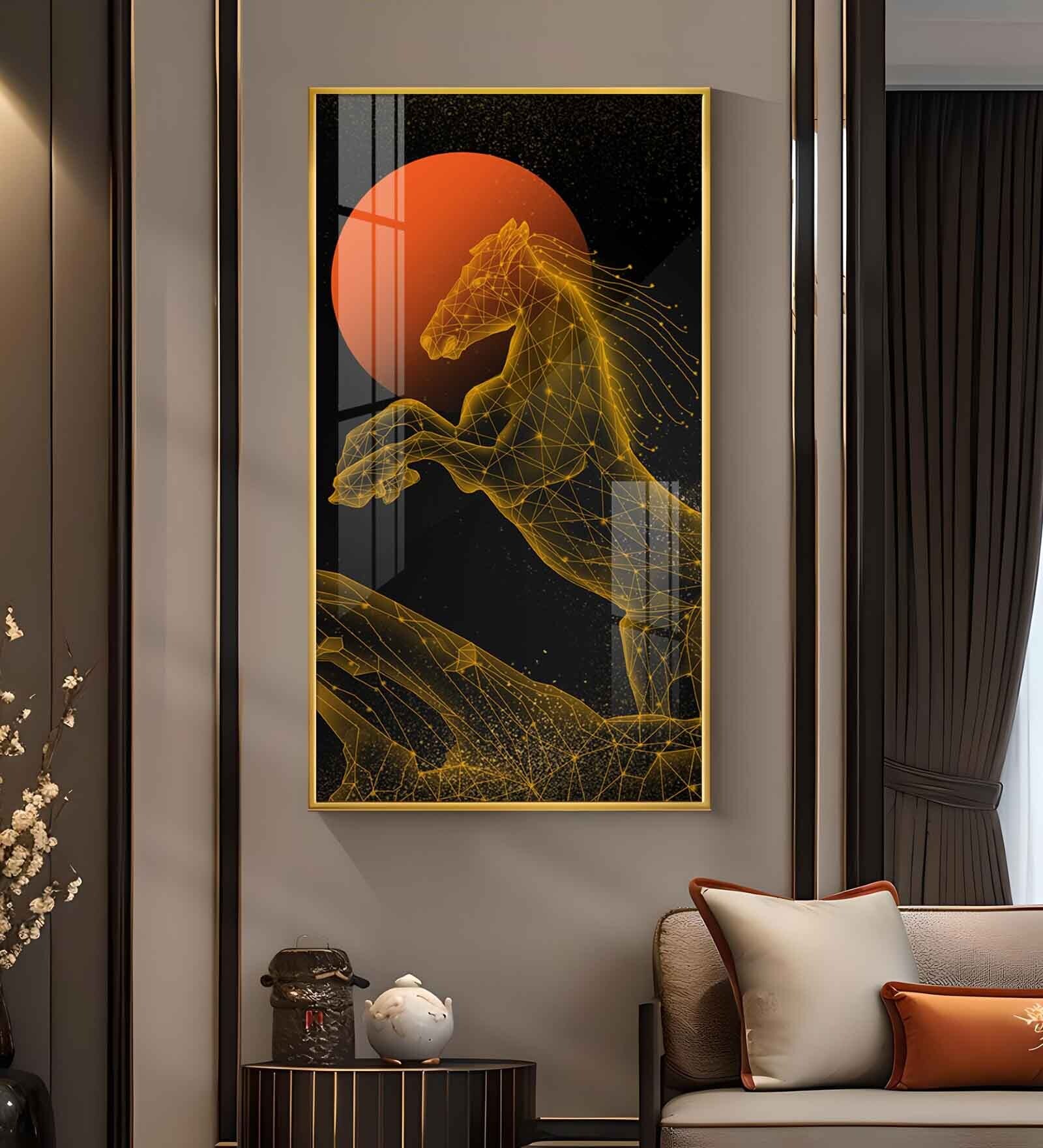 Equinox Elegance Glass Finish Vertical Wall Art