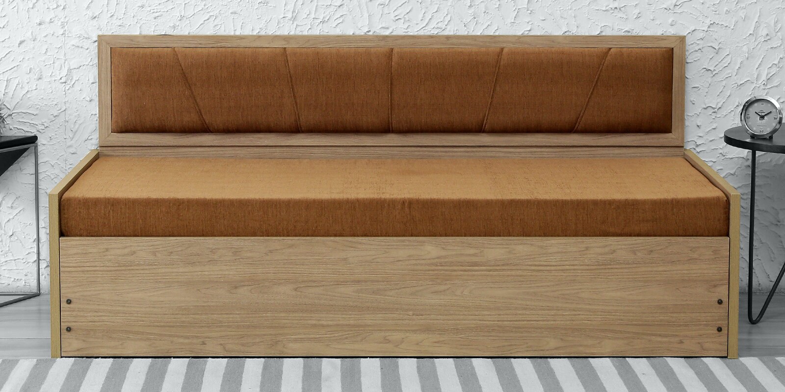 Equa Pull-Out Sofa Cum Bed in Teak Finish