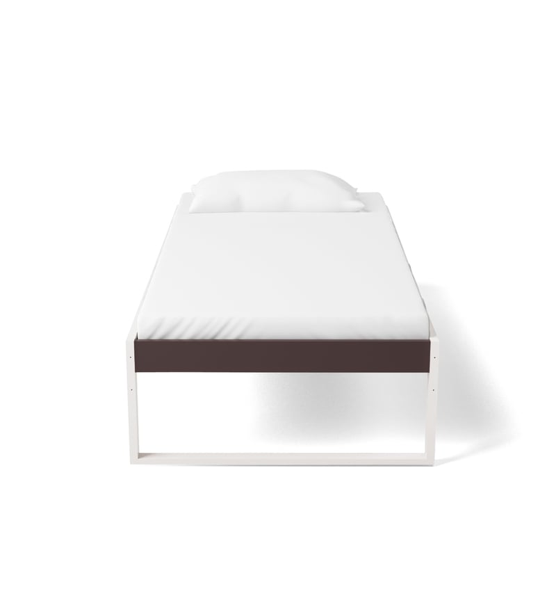 Buy Eq Metal Single Bed In Off White Brown Finish By Godrej Interio