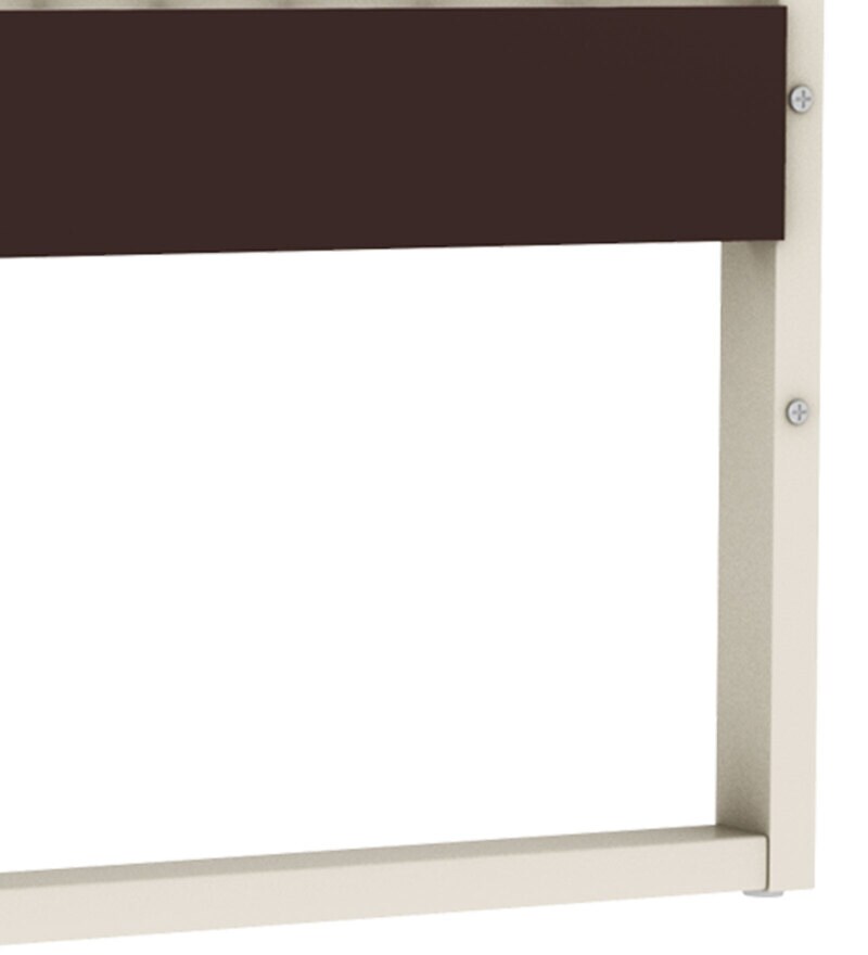 Buy Eq Metal Single Bed In Brown White Finish By Godrej Interio