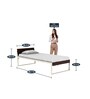 EQ Single Size Bed in Brown & White Colour