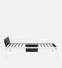EQ Steel Single Bed in Brown & White Colour With Drawer Storage