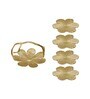 Bloom Coasters With Stand-Gold (Pack Of 4)