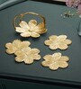 Bloom Coasters With Stand-Gold (Pack Of 4)