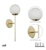 Equinoxe Metal Shine Brass Finish With Frosted White Glass Wall Light