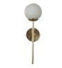 Equinoxe Metal Shine Brass Finish With Frosted White Glass Wall Light