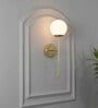 Equinoxe Metal Shine Brass Finish With Frosted White Glass Wall Light